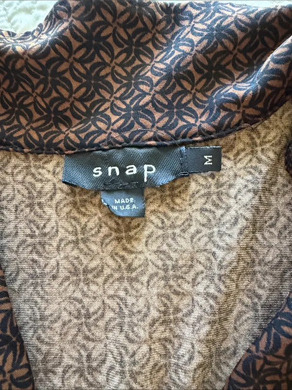 Snap Brown and Black Patterned Button - Image 2