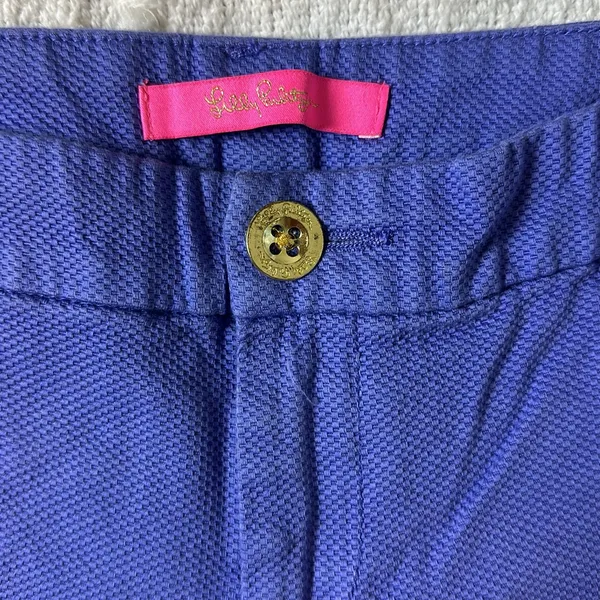 Lilly Pulitzer Callahan Stretch Shorts Textured Chino‎ Purple Size 10 - Image 2