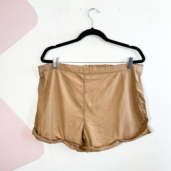 Aerie Paper Bag Shorts Sz Medium Casual‎ Brown Comfy - Image 2