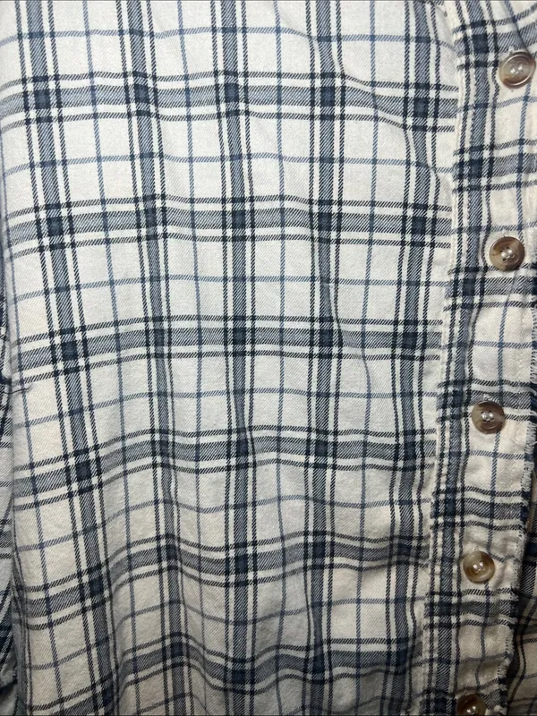 easel White, Blue, & Black Plaid Button-Down Shirt Dress - Image 3