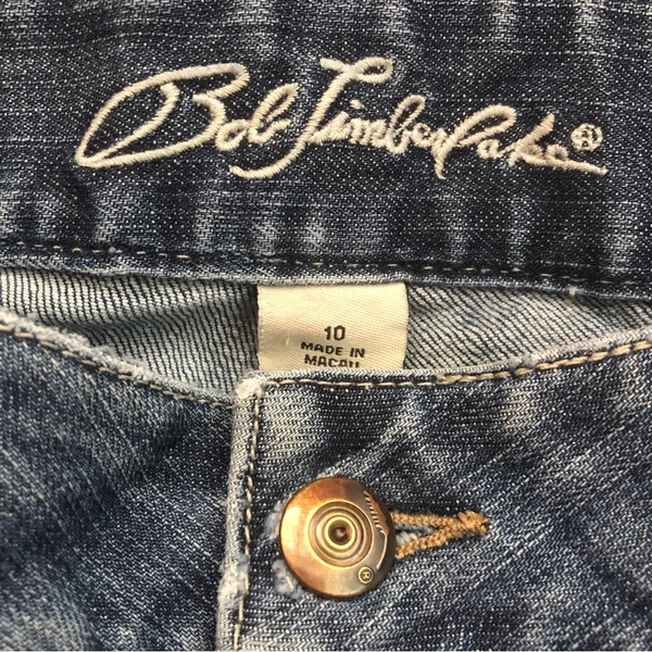 Bob Timberlake Denim Embroidered Wide Leg Cargo Denim Capri Blue Jeans Womens 10 - Image 10