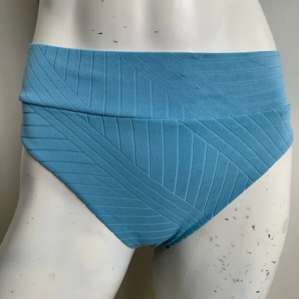 Aerie XS/M blue ribbed high cut cheeky 2 piece bikini - Image 2