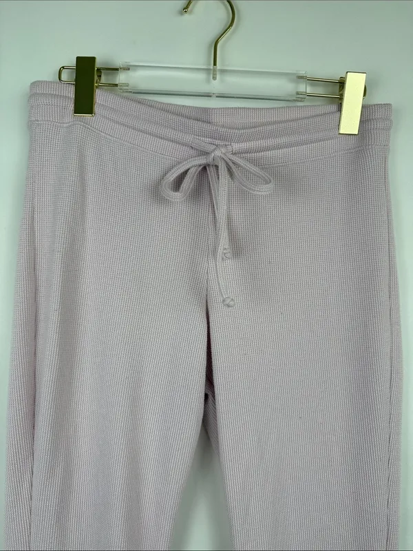 Gilly Hicks Mid Rise Flare Cozy Pink Waffle Lounge Pants Size Medium - Image 4