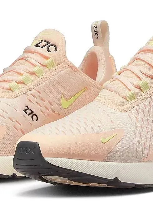 Nike Women's Peach and Lime Athletic Sneakers - Image 2