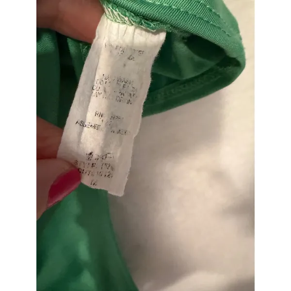Live in the Moment Green Square Neck Tank Bodysuit Snap Closure‎ Medium - Image 3
