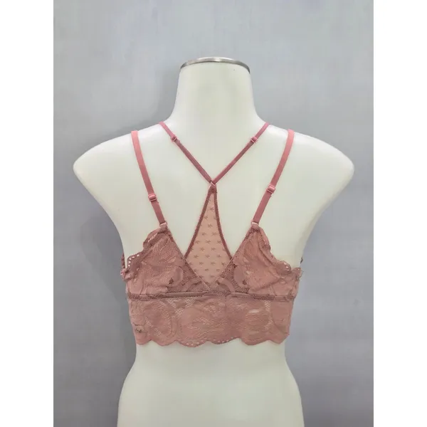 Aerie Pink Whimsy Romantic Boudoir Bridal Cottage Lingerie Lace Bralette Small - Image 2