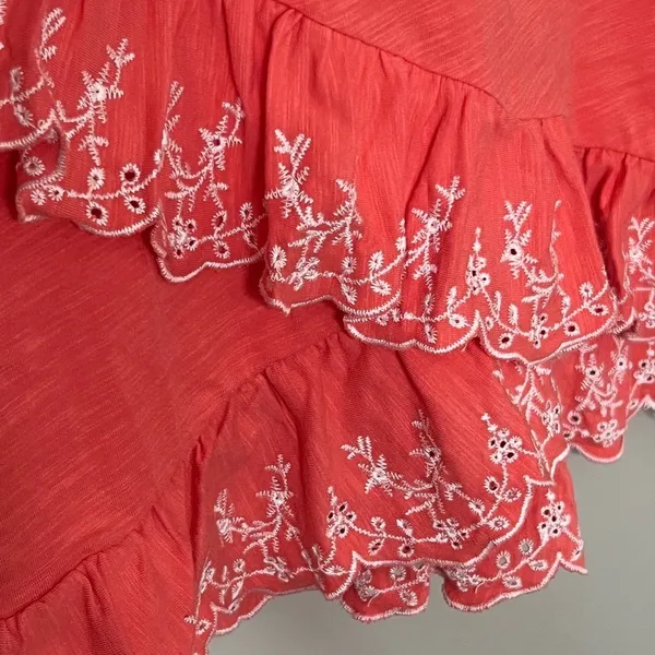 Matilda Jane Womens Eureka Springs Embroidered Ruffle short sleeve Top Size S - Image 4