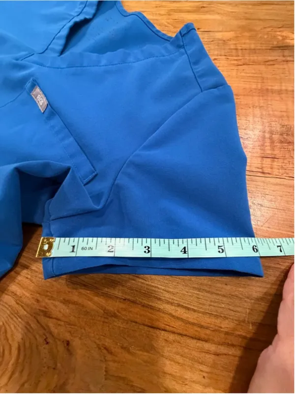 FIGS Technical Collection Blue V-Neck Scrub Top Women's XS Slim Fit Soft Stretch - Image 10