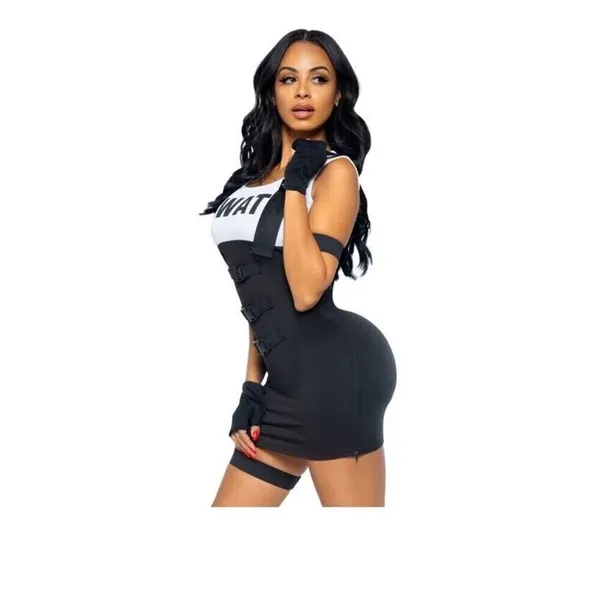 Leg Avenue Spirit Halloween Women's Halloween Costume SWAT Officer, S/M, New Without Tag - Image 5