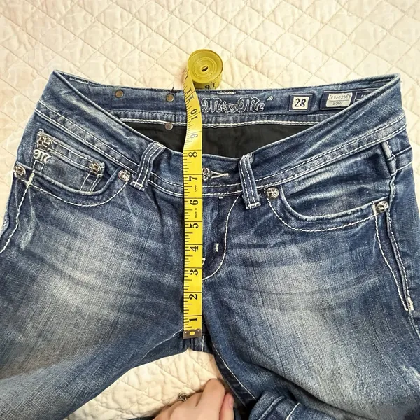 Miss Me Bootcut Bling Western Cowboy Denim Grunge Hip Hop Kendrick Jeans Size 28 - Image 8