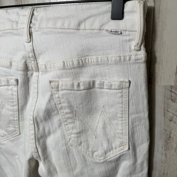 Mother High Waisted Looker Ankle Fray Whipping The Cream Skinny Jeans Womens 28‎ - Image 4