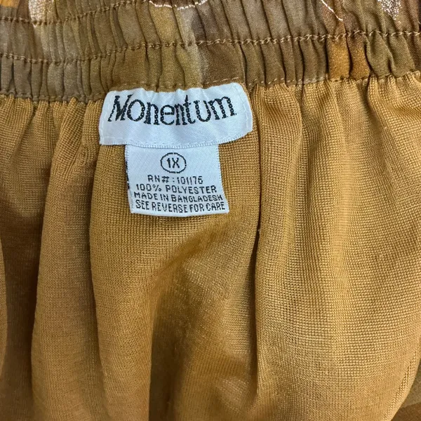 Momentum Chiffon Rose Midi Skirt 1X Floral Boho Fall Retro Grandmacore VTG - Image 6