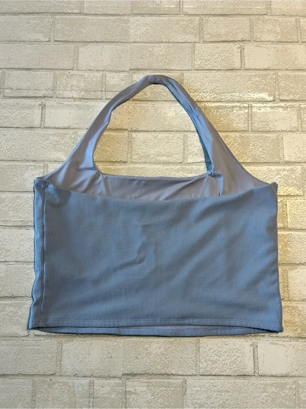 Abercrombie and Fitch Light Blue Ribbed Coastal Halter Top - Image 2