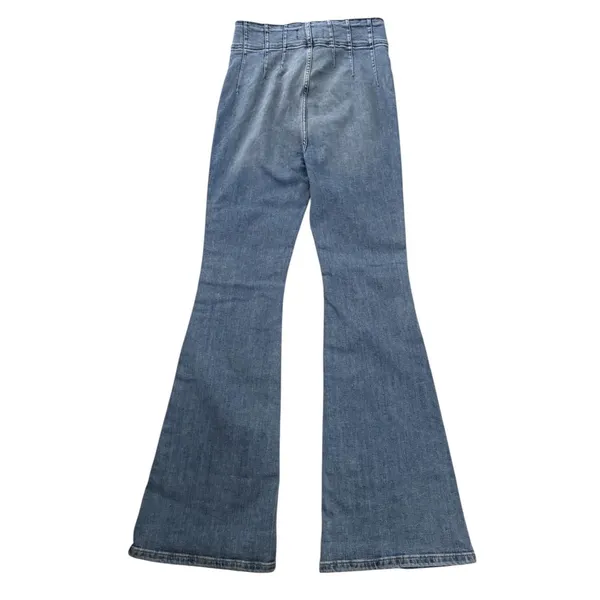 We The Free People 29 X 33 Jayde Flare Blue Jeans Boho 60s Retro Disco OB1184972 - Image 6
