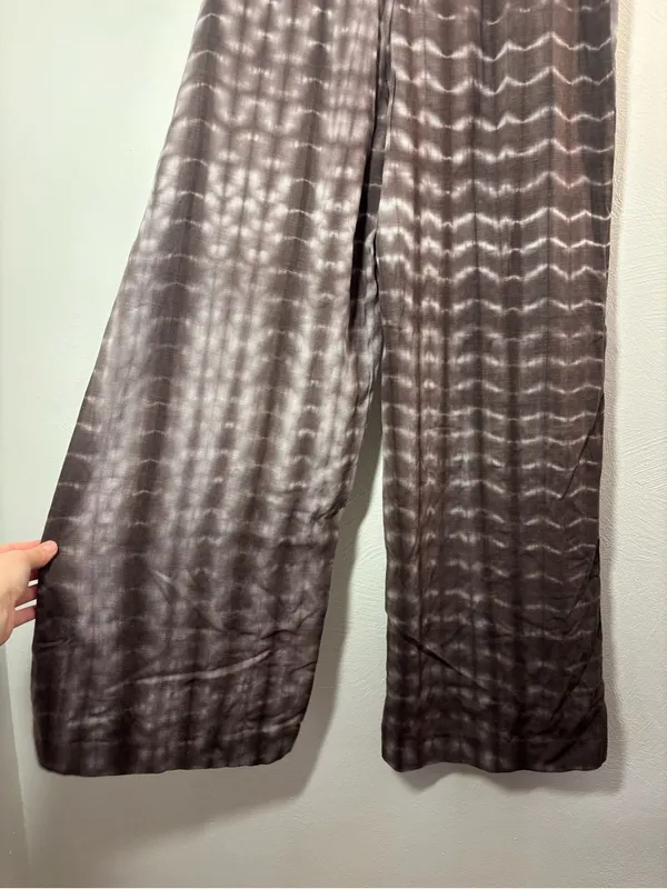 Zara Wide-Leg Tie-Dye Wrap Pants in Charcoal Size Large - Image 2