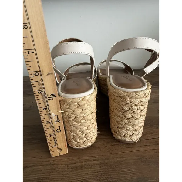 Universal Threads Wedge Sandals Womens 8.5 Cream White Espadrille Platform Strap - Image 11