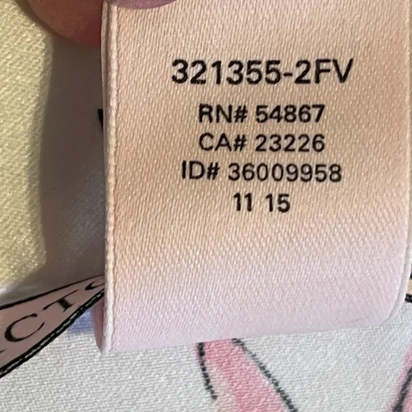 Victoria’s Secret Satin Feel Champagne Print Pajama Top Medium White Pink Black - Image 10