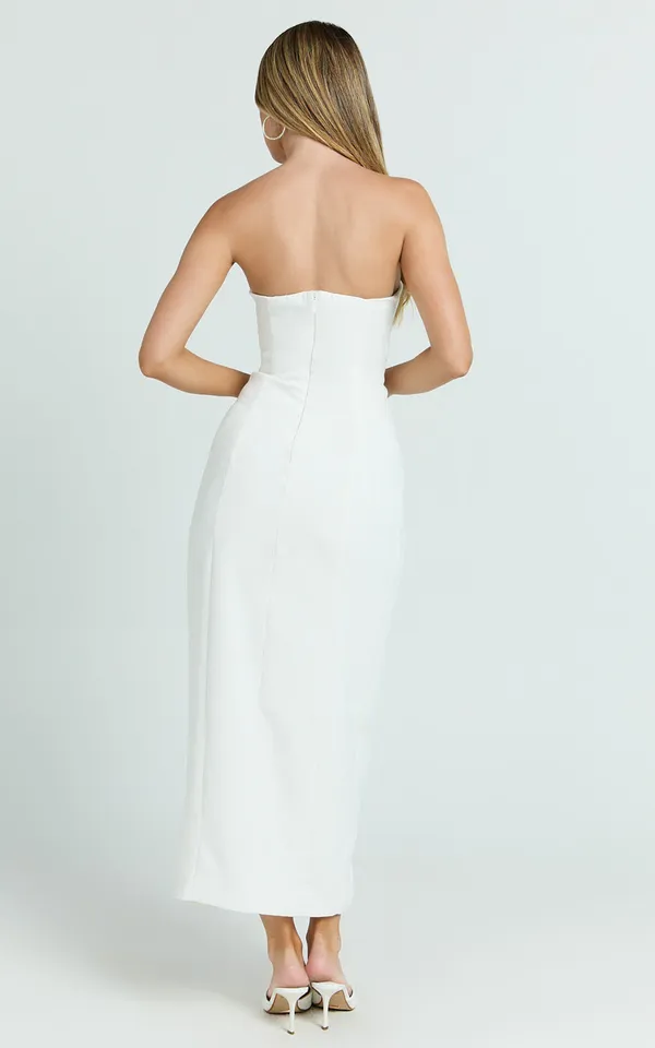 New Showpo Carson Midi Dress Strapless Double Breasted Fitted Dress MSRP $109 - Image 3