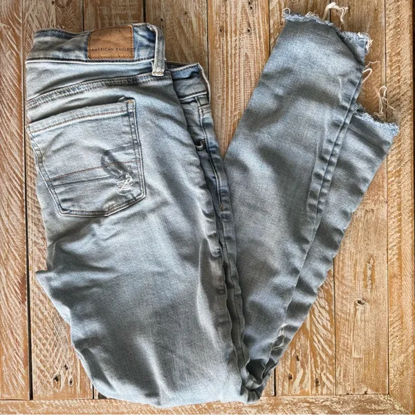 👖American Eagle High-Waisted Jegging Distressed Skinny Jeans👖 ~4 - Image 3