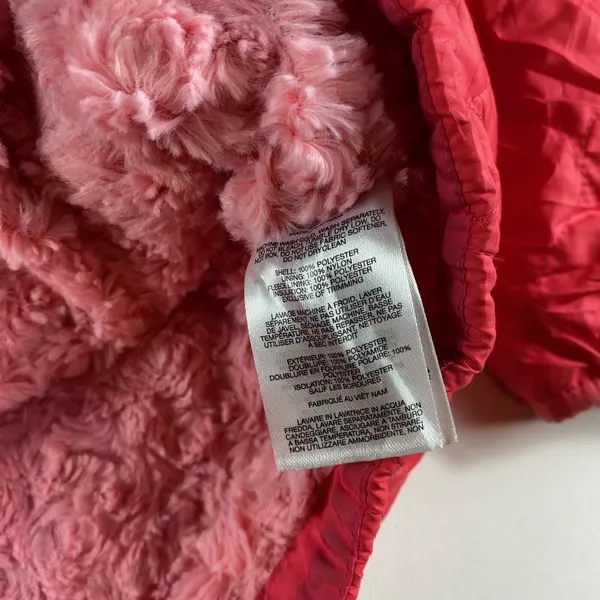 Columbia Jacket Girls XL 18/20 Pink Bella Plush Quilted Plush Fuzzy Hooded YOUTH - Image 7