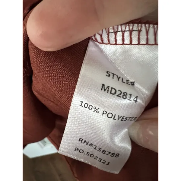 Mable Satin‎ Open O-Ring Mini Dress In Rust Size M / NWT - Image 8