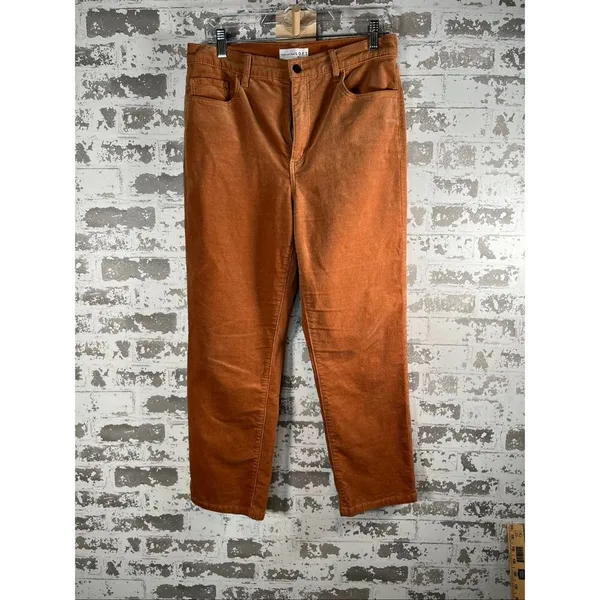Loft | women Orange corduroy straight leg pants - Image 8