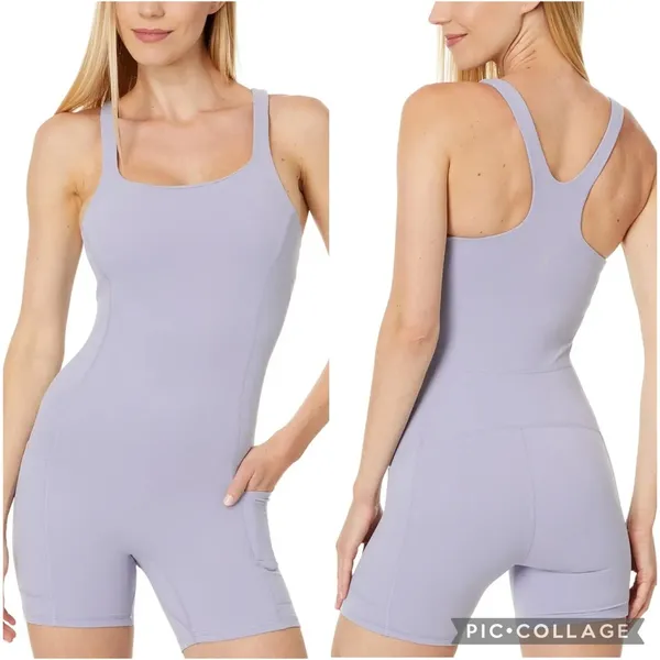 Free People FP Movement Never Better Runsie - Size XS -‎ Platinum/Light Lavender - Image 2