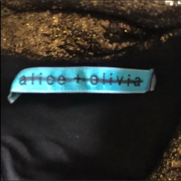 Alice and Olivia Gold Metallic Bodycon Midi Cocktail Party Dress - Image 13