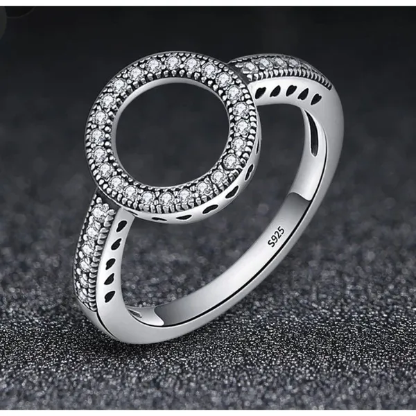 Boutique NEW‎ Women's Halo Heart Pave Simulated Diamond 925 Sterling Silver Ring Size 6 - Image 8