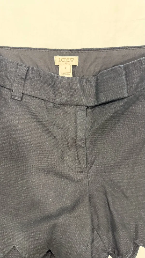 J Crew linen black shorts sz 2 - Image 2