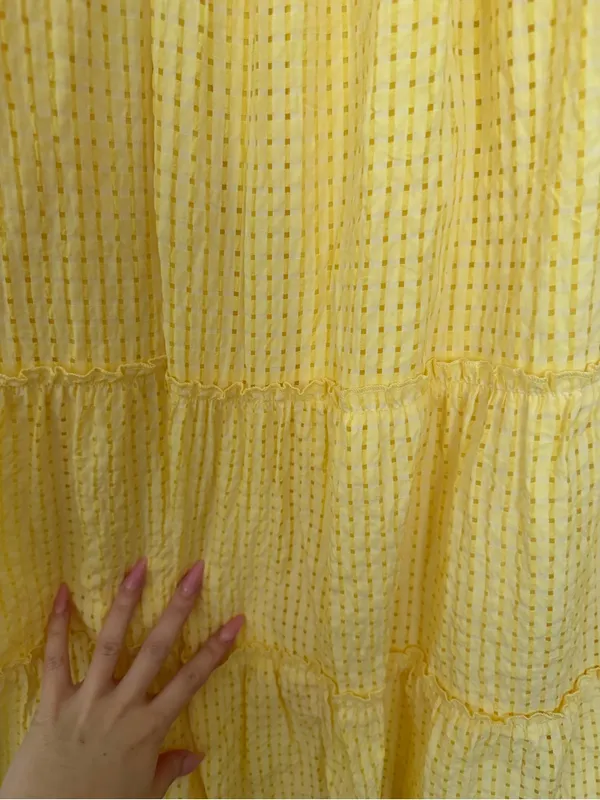 DAVI & DANI Yellow Smocked Tiered Sundress with Ruffle Straps - Image 5