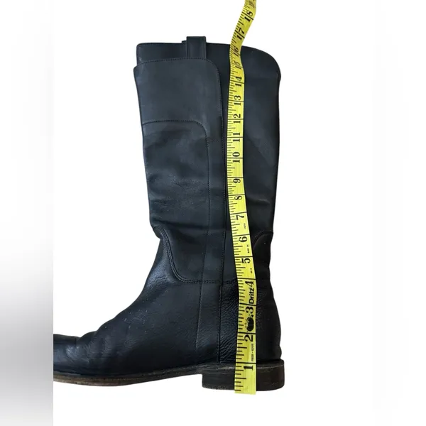 FRYE Paige Leather Riding‎ Boots Black Women's Size 7B Preowned - Image 6