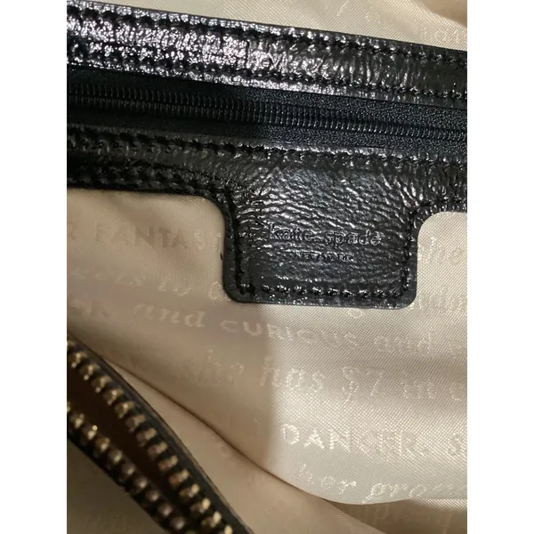 Kate Spade Tote Bag Womens Black Chain Shoulder Purse Shimmer Jacquard Handbag - Image 7