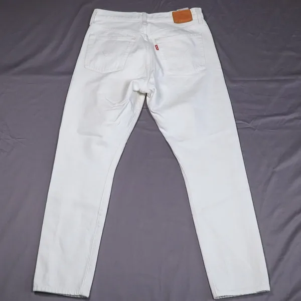 Levi's 501 Skinny Jeans‎ Women 28 White Distressed Button Fly High Rise Denim - Image 3