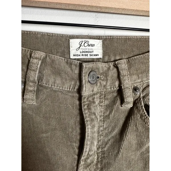 J.Crew Lookout High Rise Skinny Corduroy Pants Olive‎ Green Size 26 RN77388 - Image 4