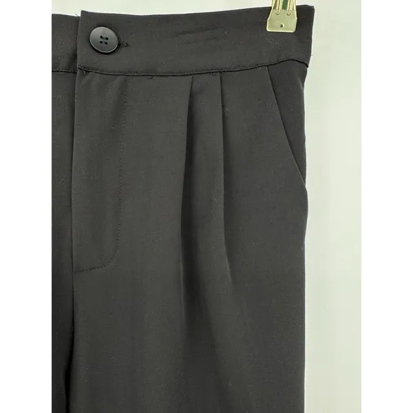 Dazy Baggie Ankle Pants Womens Large Black Pleated Front Minimalist Basic Slacks - Image 3