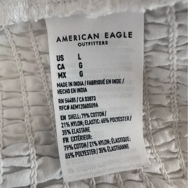American Eagle Lace Crochet Crop Tank Top Corset Women’s Large White Boho - Image 8