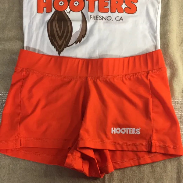 Bin 33 #92 Hooters Girl Worn Super Sexy Uniform Tank & Shorts From Fresno CA XS - Image 2