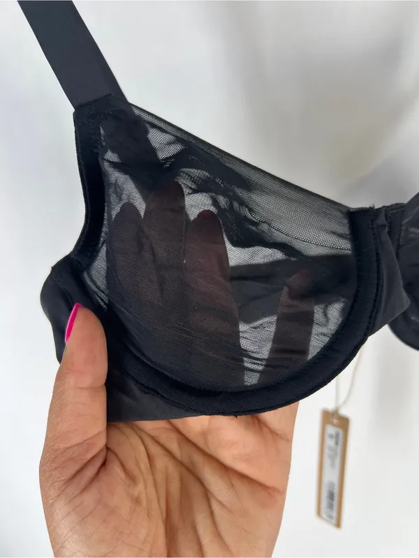 SKIMS No Show Unlined Demi Bra 32B Onyx Black NWT - Image 6