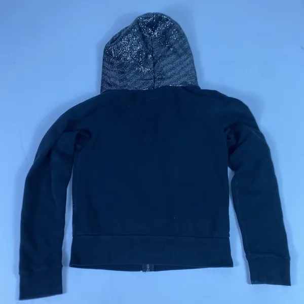 Denim & Supply Ralph Lauren Hoodie Womens Medium Black Sequin Hood‎ Full Zip - Image 8