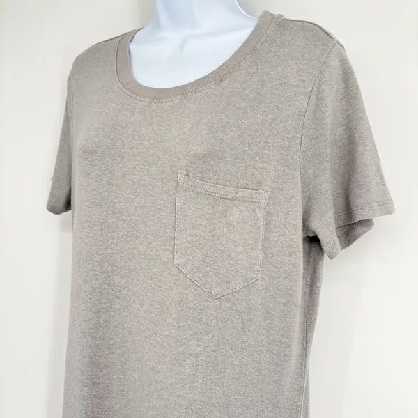 Outerknown Neptune Tee Shirt Maxi Dress Women Gray L Gray Hemp Tencel Side Slit - Image 3