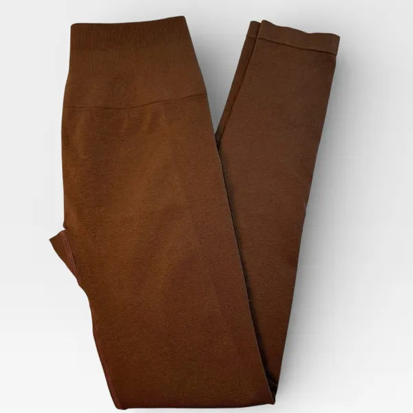 AUROLA Seamless Scrunch Coffee Brown Leggings Activewear Size XS/S - Image 3
