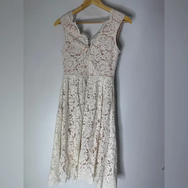 Lulu's Love Swept White Lace Midi Skater Dress‎ Size XS - Image 4