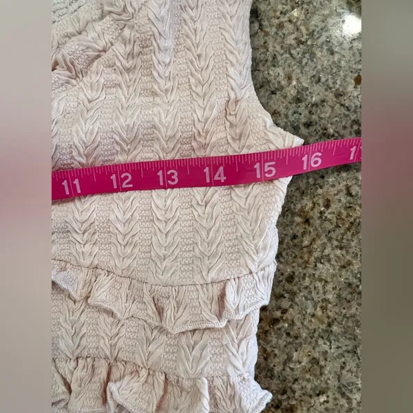 COMMENSE Off-Shoulder Ruffle Detail Dress COLOR - Pink size medium NWT Cut Out - Image 5