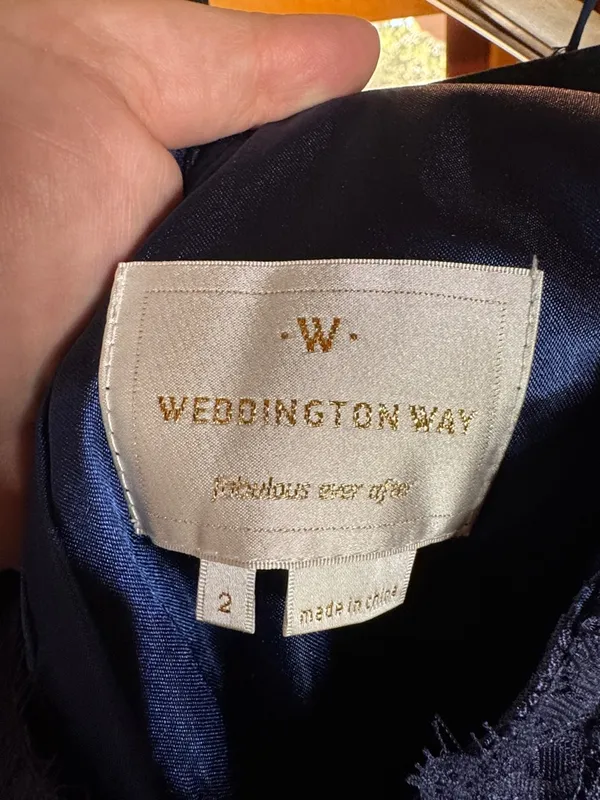 NWT Weddington Way Navy Lace Bodice Maxi Dress Size 2 Bridesmaid Formal Gown - Image 8