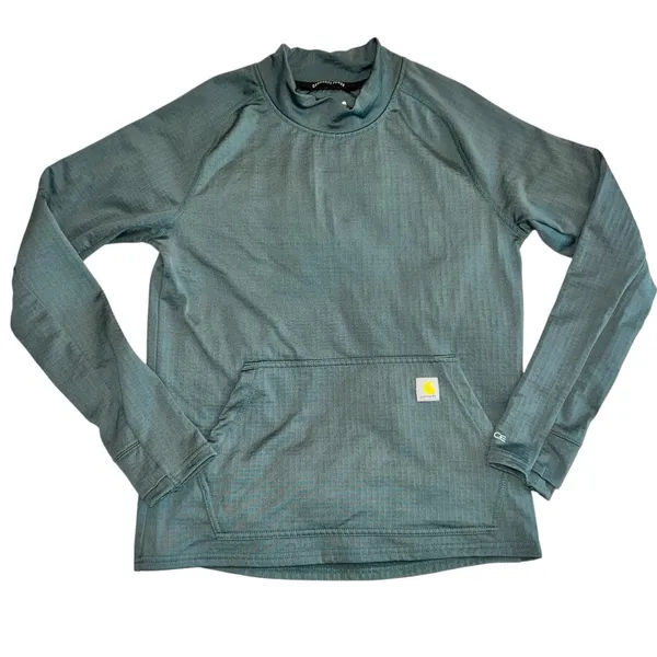 Women’s Carhartt Force Relaxed Fit Long-Sleeve Pullover Green Sz Sm - Image 2