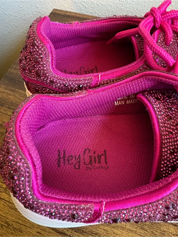 Hey Girl by Corkys Fuchsia Rhinestone Sneakers - Image 6