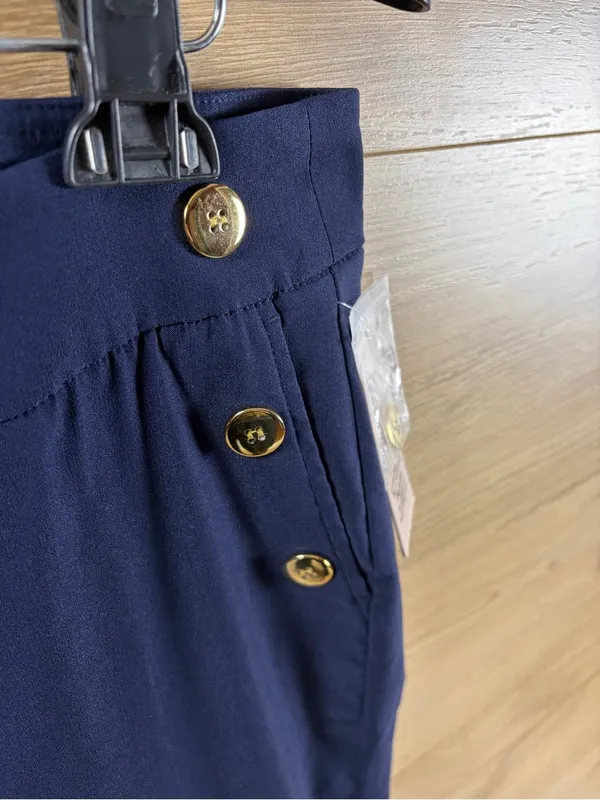 Nanette Lepore Navy Blue Stretchy Crop Pull-on Pants NWT Size Small - Image 6