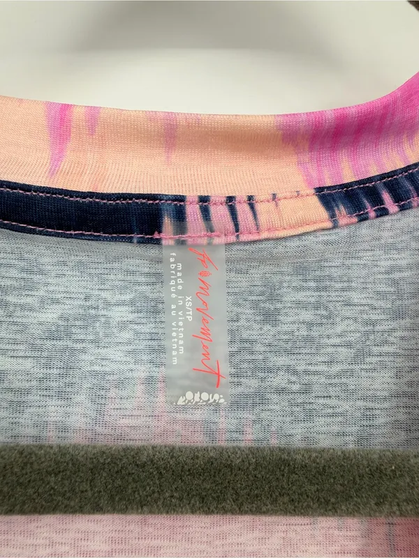 Free People Movement True North Tee XS/S Pink Navy Abstract Active Top - Image 7