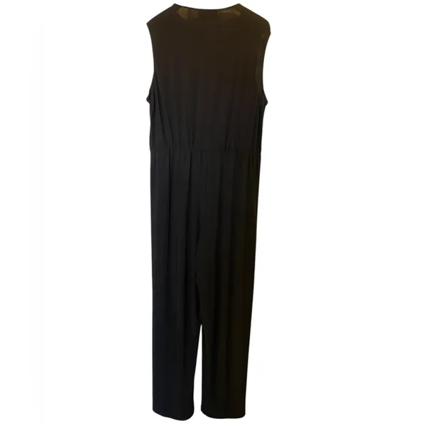 ANTTHONY Black V-Neck Surplice Sleeveless Stretchy Straight Leg Jumpsuit - Sz 1X - Image 7